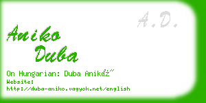 aniko duba business card